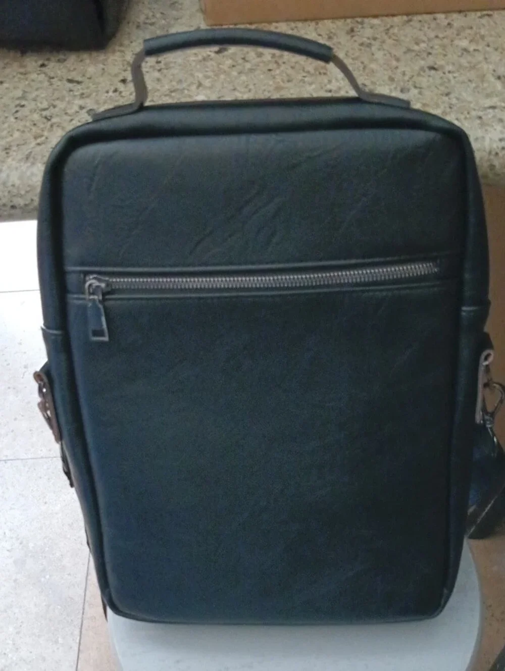Men's Black Top-Handle Travel Briefcase Bag